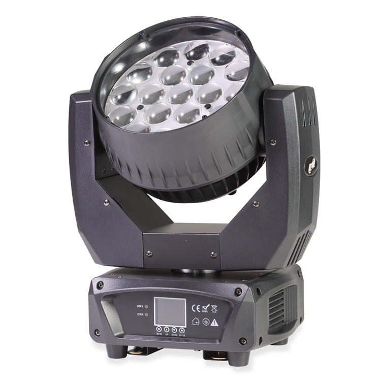 Zoom 19pcs 15w Lavado de cabeza móvil Iluminación RGBW para Disco Club FD-LM1915