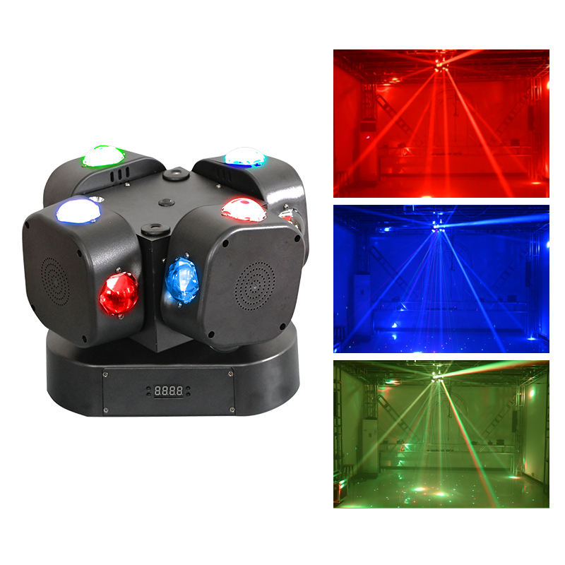 Luz láser giratoria de cuatro cabezales Luz de escenario de haz a todo color FD-ML004