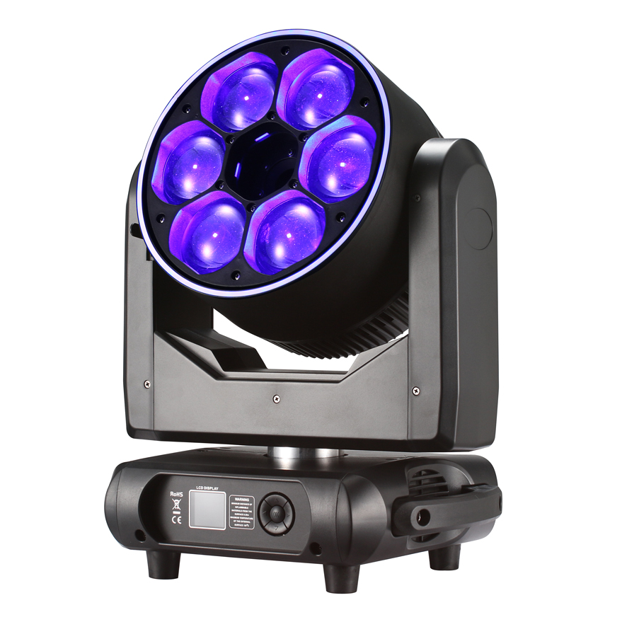 6pcs 60W Bee Eye Rgbw Zoom Wash 8w Pixel láser cabezal en movimiento FD-LML660