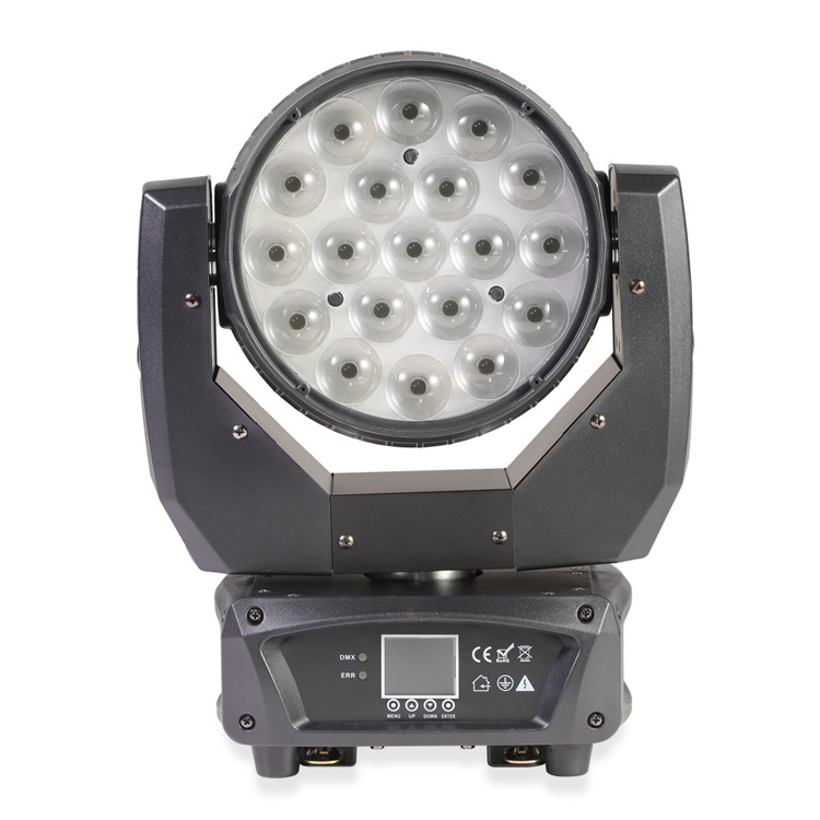 Zoom 19pcs 15w Lavado de cabeza móvil Iluminación RGBW para Disco Club FD-LM1915