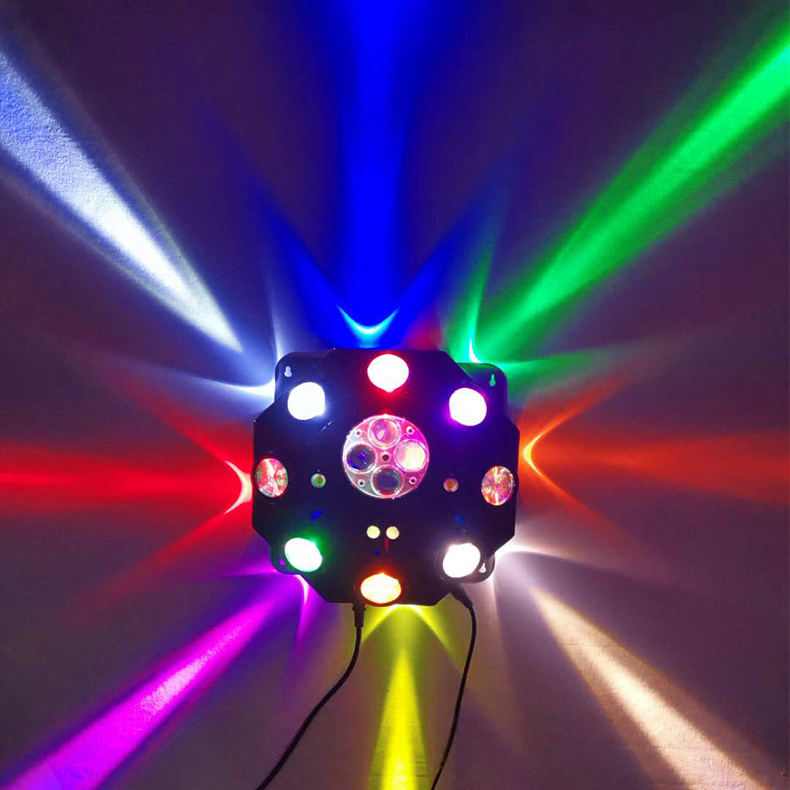 Proyector LED 5 en 1, efecto de escenario, haz láser, luz estroboscópica, Flash DMX, ojos de abeja para DJ, discoteca, fiesta, lámpara de música, luz Dj 1