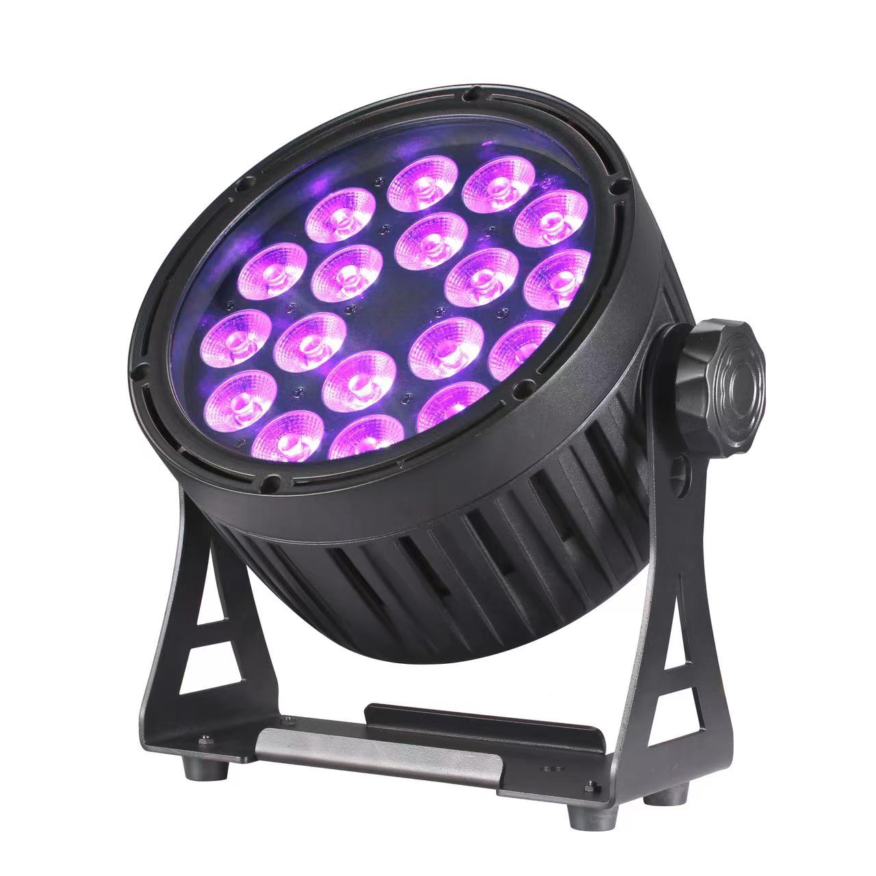 Luz par LED impermeable RGBWAUV de 18 piezas y 18 W 